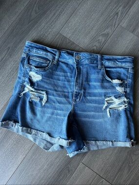 American Eagle Outfitters Ripped Blue Denim Shorts